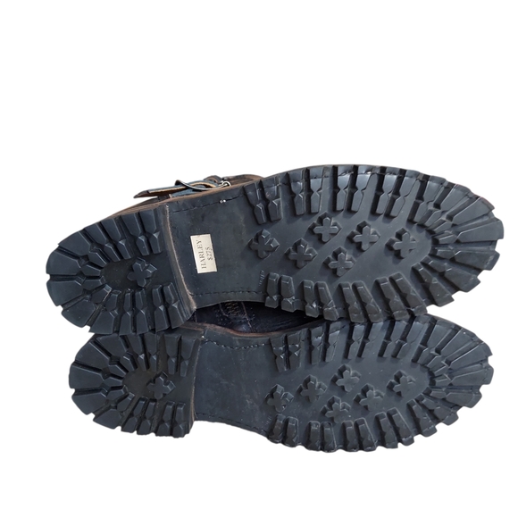 Freebird Harley Brown Black Leather Distressed Combat Moto Boots  Women's - Picture 10 of 16